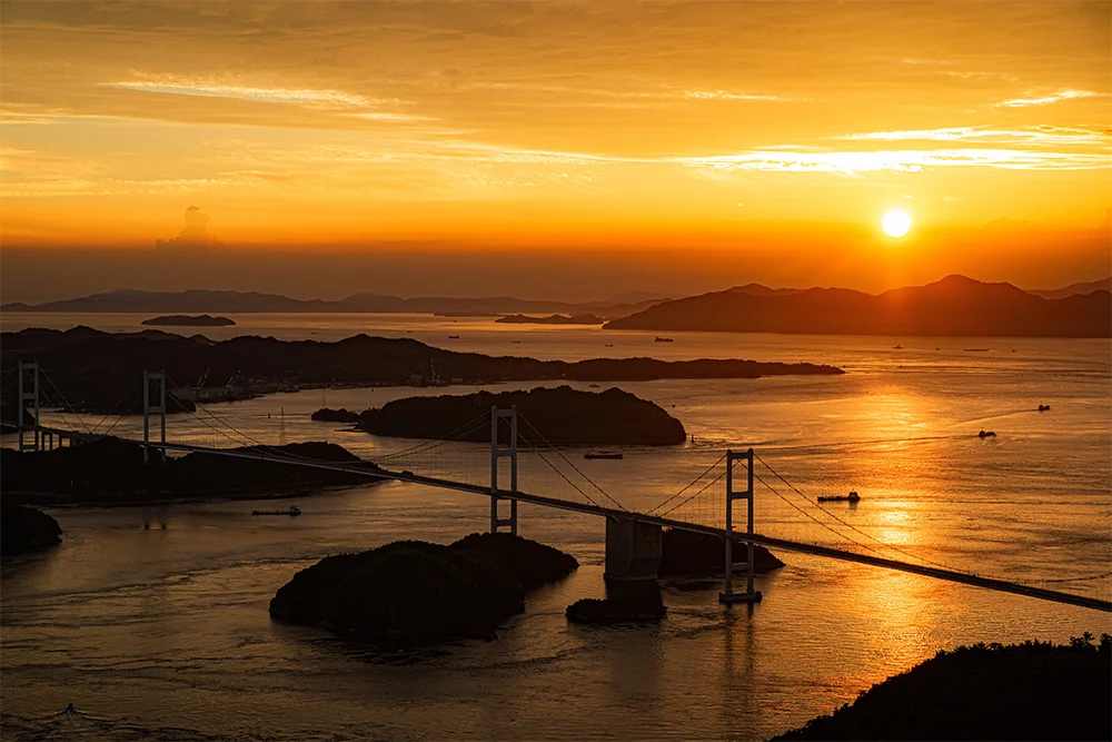 @738.photogram 亀老山から見た夕焼け(今治市)